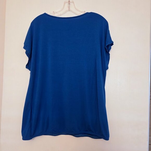 Chico's cerulean blue S/S top with sparkle embellishment Size 3/XL - Picture 4 of 4